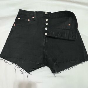 Levi's High Waist Black Denim Shorts
